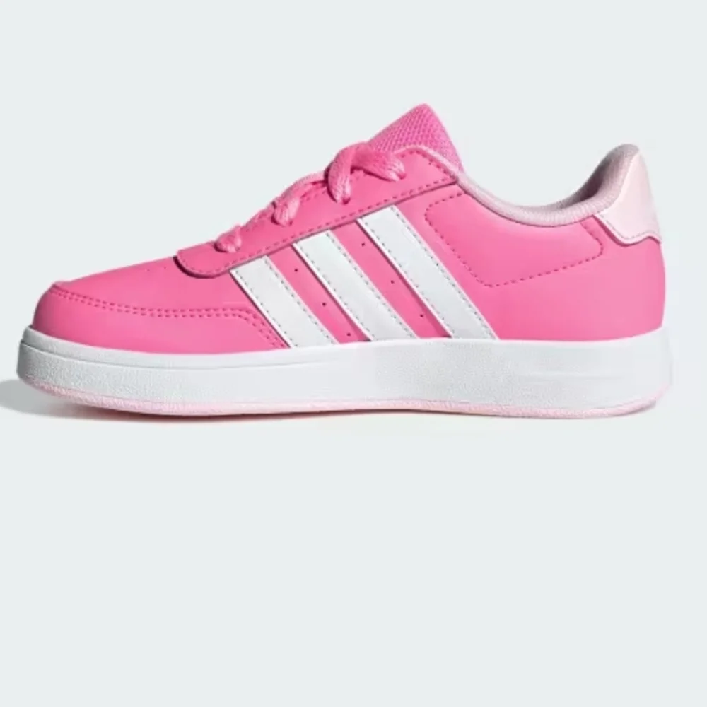 Adidas Breaknet Lifestyle Court Girls Pink & White Lace Sneakers - Picture 3 of 11